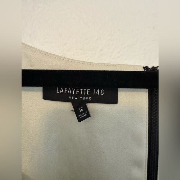 Lafayette 148 Sedona Sateen Cotton Sheath Dress Abstract Size 16 Plus Tank EUC - Picture 5 of 7